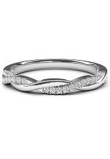 elegant twisted simulated diamond white gold baby ring